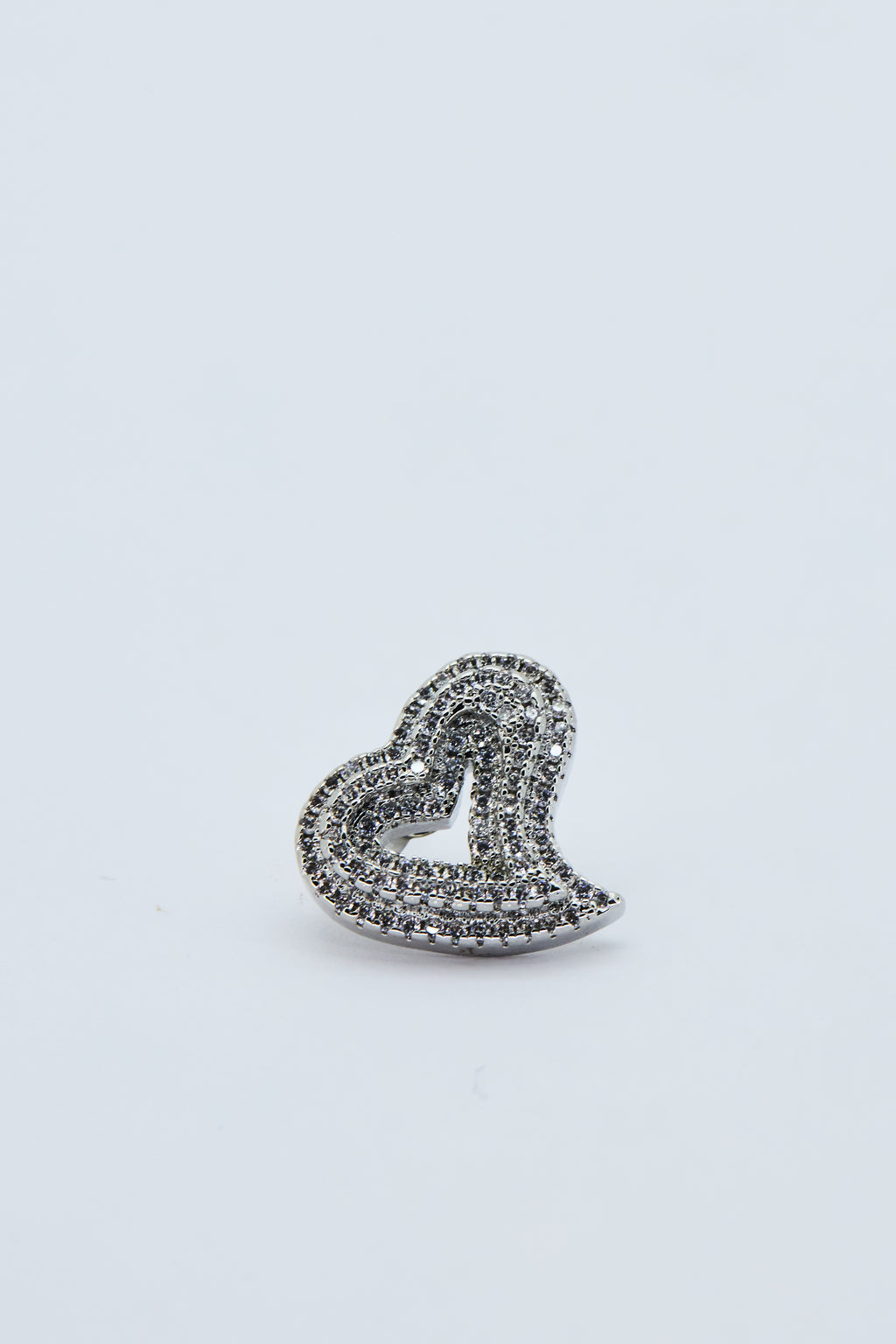 ICED HEART STUD EARRINGS