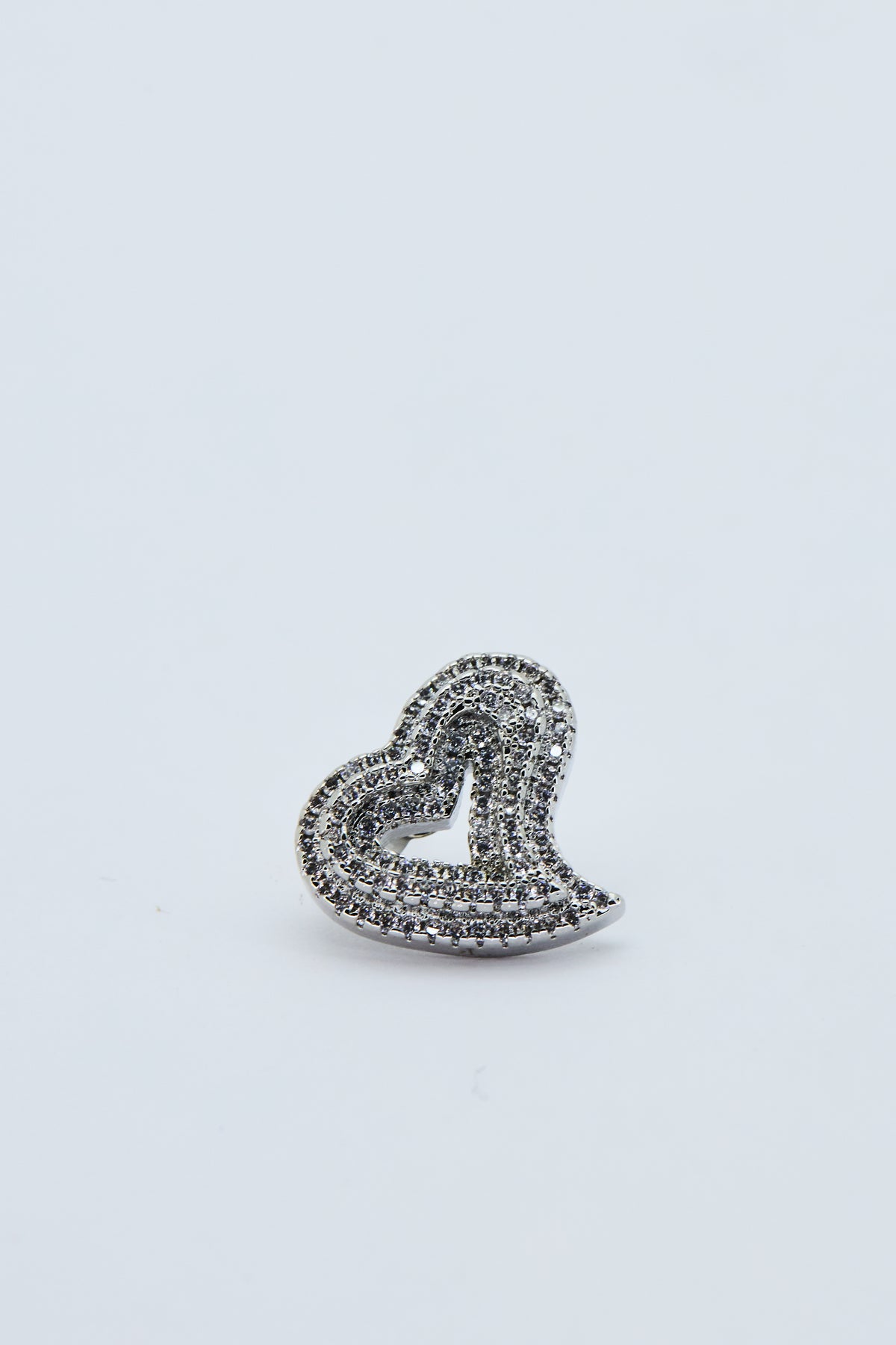 ICED HEART STUD EARRINGS