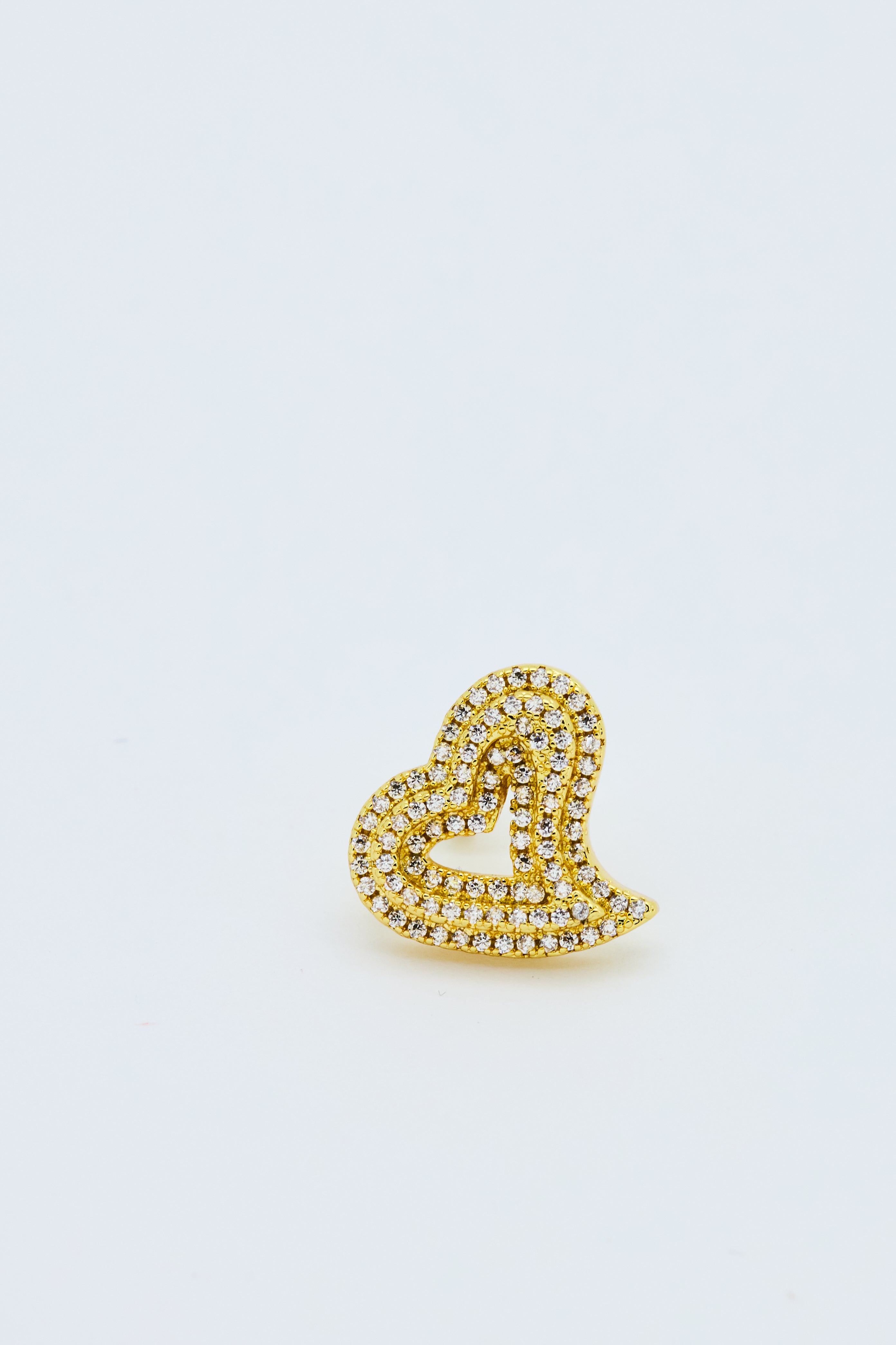 ICED HEART STUD EARRINGS