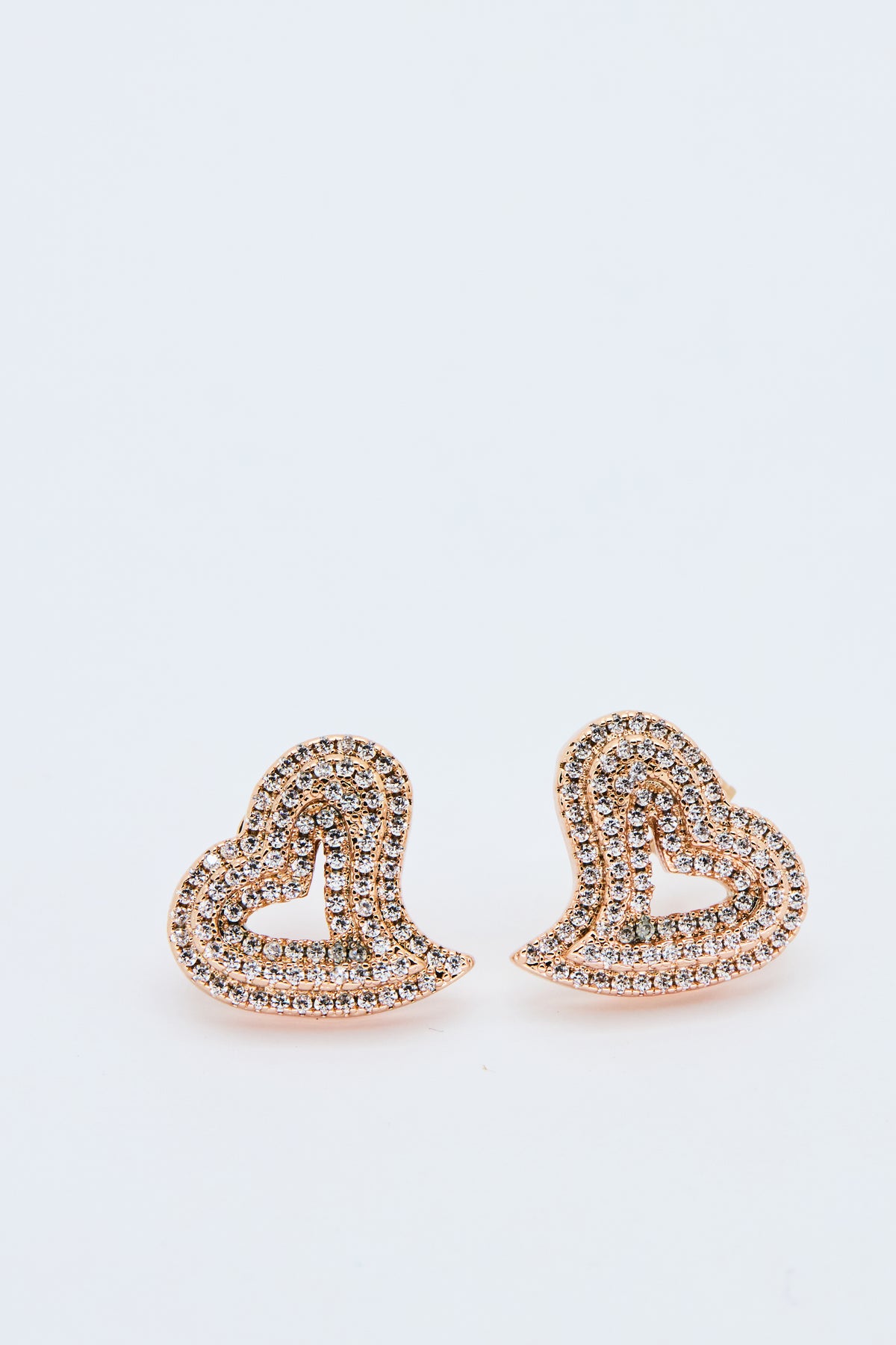 ICED HEART STUD EARRINGS