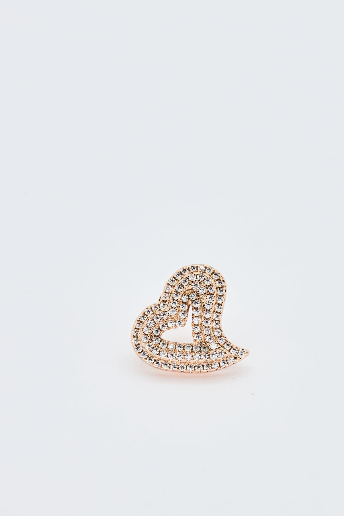 ICED HEART STUD EARRINGS