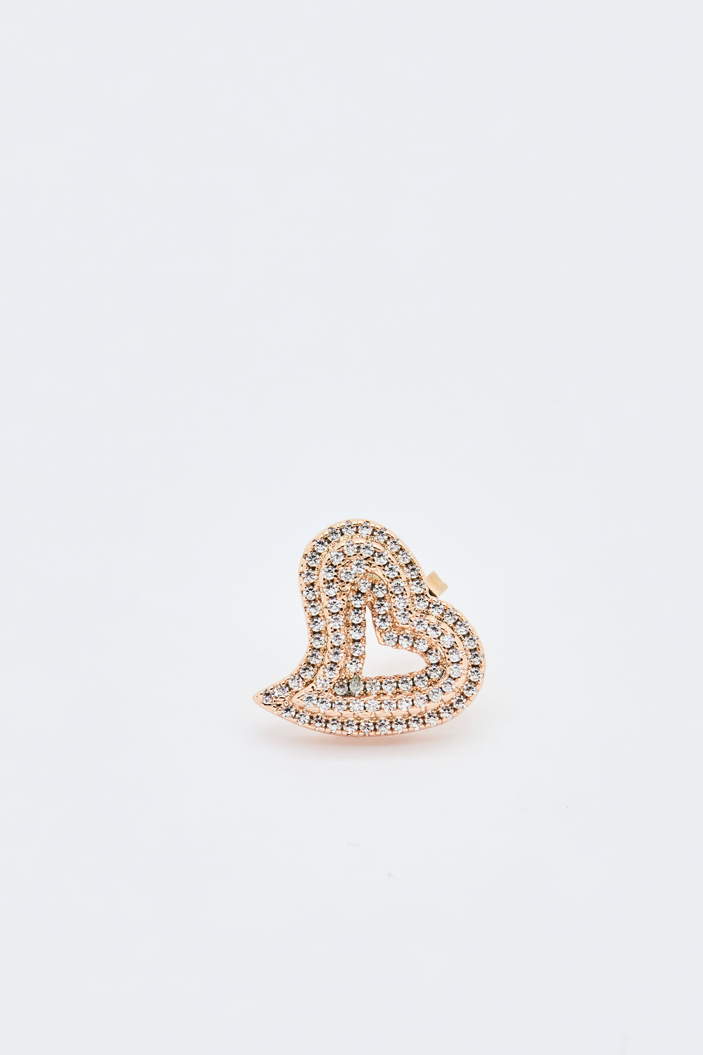 ICED HEART STUD EARRINGS