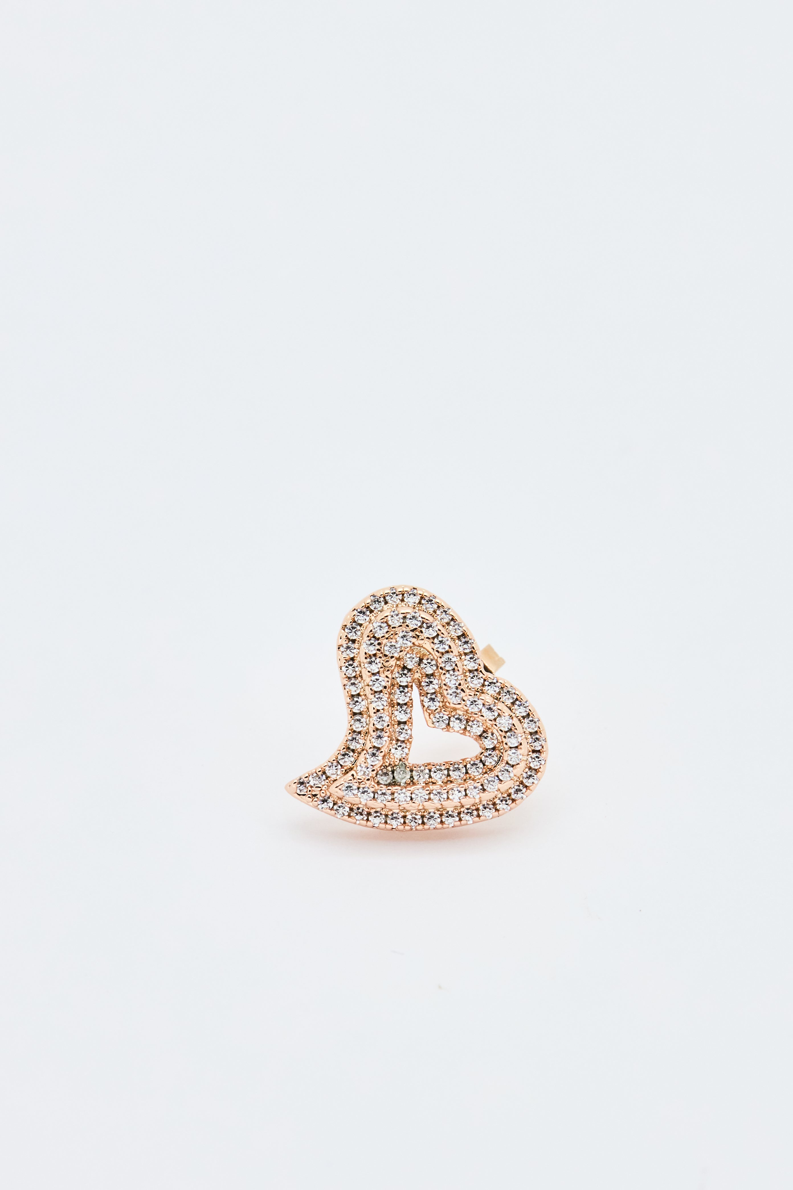 ICED HEART STUD EARRINGS