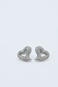ICED HEART STUD EARRINGS
