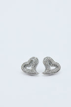 ICED HEART STUD EARRINGS