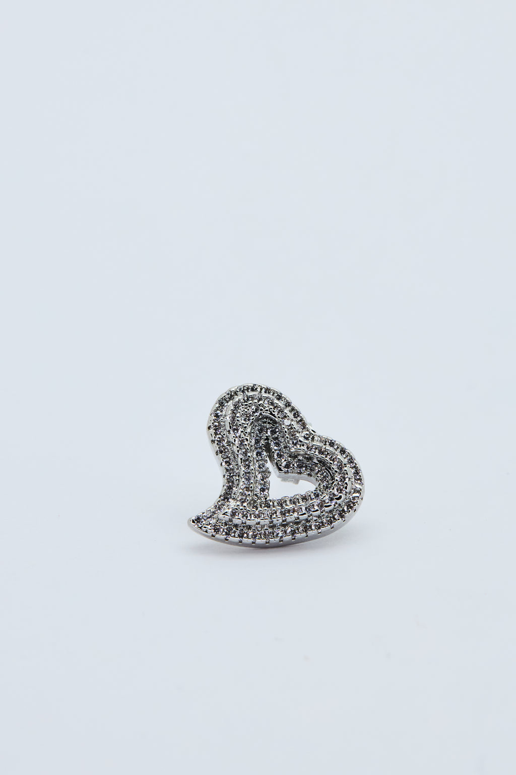 ICED HEART STUD EARRINGS
