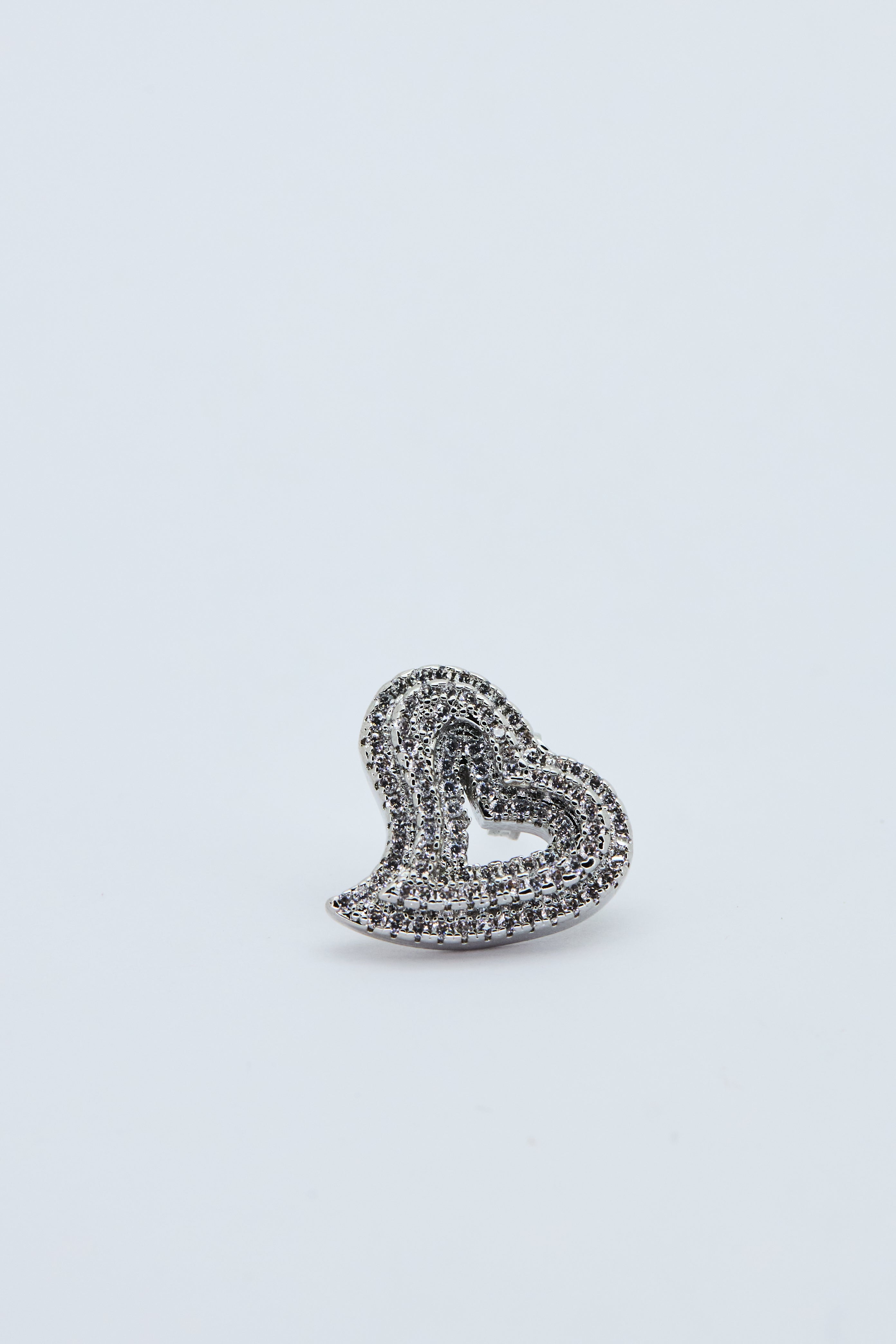 ICED HEART STUD EARRINGS
