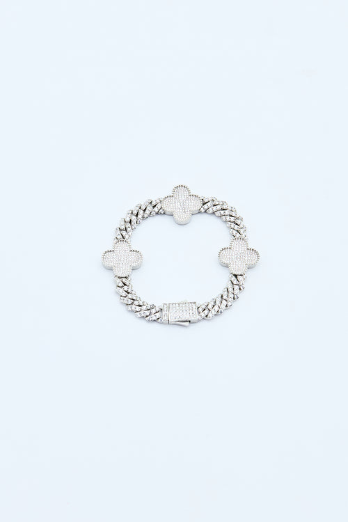 CLOVERED IN ICE BRACELET